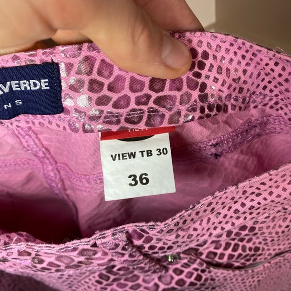 Vintage Acquaverde pink snakeskin flared pants - Picture 6 of 13